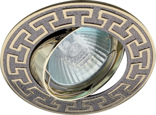 Светильник точечный встраиваемый под лампу KL28 А 50Вт MR16 черный металл/золото литой | C0043723 | ЭРА