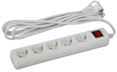 Удлинитель U-5es-5m с заземл, с выкл, 5гн, 5м, ПВС, 3x1мм2, 16A | Б0028383 | ЭРА