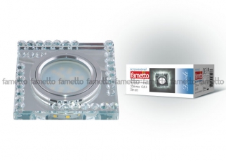 Светильник декор.встр Luciole DLS-L101 GU5.3 CHROME/CLEAR квадр GU5.3 доп.LED подсветка 3Вт металл/стекл. Хром/прозр | 09998 | Fametto
