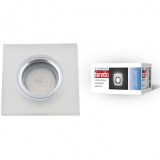 Светильник декор.встр Luciole DLS-L113 GU5.3 CHROME/MATT CLEAR квадр GU5.3 доп.LED подсветка 3Вт металл/стекл. Хром/мат+прозр | UL-00000366 | Fametto