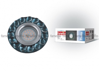 Светильник декор. встраив., серия Peonia DLS-P107 GU5.3 CHROME/SMOKE+CLEAR GU5.3 металл/стекло. хром/дымчато-белый+прозр | 10635 | Fametto