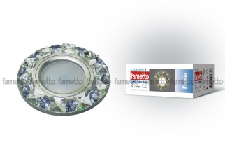 Светильник декор. встраив. DLS-P123 GU5.3 CHROME/CLEAR+PURPLE арматура металл хром, / кристалл фиолетовый | 10644 | Fametto