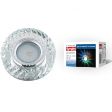 Светильник декор.встр Luciole DLS-L123 GU5.3 GLASSY/CLEAR/RGB GU5.3 доп.LED подсветка 3Вт, RGB. стекл/стекл. зерк./прозр | UL-00000374 | Fametto