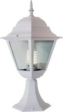 Светильник садово-парковый 4204 100W 230V E27 185*185*440мм белый | 11029 | FERON