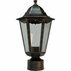 Светильник садово-парковый 6203 шестигранный на столб 100W E27 230V, черное золото | 11139 | Feron