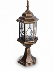 Светильник садово-парковый PL124 60W 230V E27 165*165*450мм черное золото (на постамент 0,49М) | 11346 | FERON