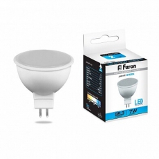 Лампа светодиодная LB-26 (7W) 230V G5.3 6400K MR16 матовая | 25237 | FERON
