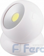 Светодиодный поворотный светильник FN1209 1LED 3W 100Lm, 75*80мм, белый | 23380 | FERON