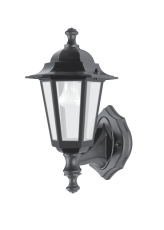 Светильник садово-парковый 6101 шестигранный на стену вверх 60W E27 230V, черный | 11052 | Feron