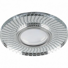 Светильник точечный встраиваемый под лампу, с LED подсветкой CD979 15LED*2835SMD 4000K, MR16 50W G5.3, прозрачный, хром | 32995 | FERON
