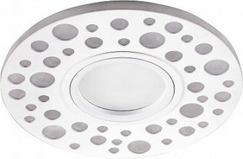Светильник точечный встраиваемый под лампу, с LED подсветкой CD989 15LED*2835SMD 4000K, MR16 50W G5.3, белый | 32668 | FERON