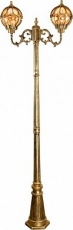 Светильник садово-парковый PL3808 2*60W 230V E27 600*220*2310мм черное золото (столб 2,29M) | 11385 | FERON