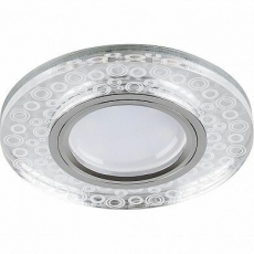 Светильник точечный встраиваемый под лампу, с LED подсветкой CD961 15LED*2835SMD 4000K, MR16 50W G5.3, прозрачный, хром | 32994 | FERON