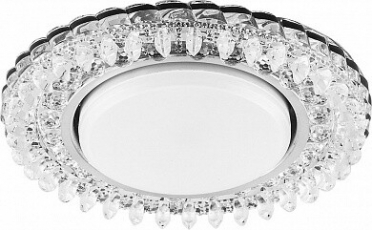 Светильник встраиваемый с белой LED подсветкой CD4027 потолочный GX53 без лампы прозрачный | 29541 | Feron