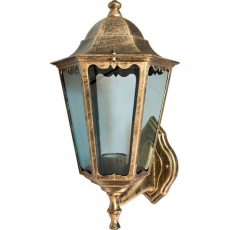 Светильник садово-парковый 6201 шестигранный на стену вверх 100W E27 230V, черное золото | 11135 | Feron