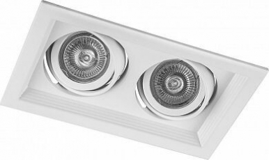 Светильник встраиваемый карданный под лампу MR16 DLT202 2x50W MR16 G5.3 белый | 29771 | FERON