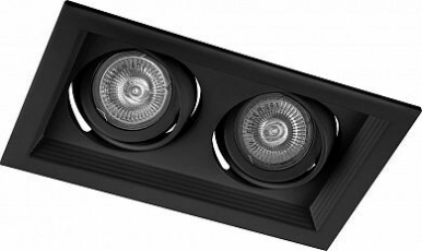 Светильник встраиваемый карданный под лампу MR16 DLT202 2x50W MR16 G5.3 черный | 32442 | FERON