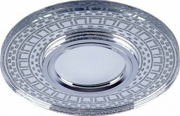 Светильник точечный встраиваемый под лампу, с подсветкой CD981 15LED*2835 SMD 4000K, MR16 50W G5.3, прозрач., серебро (он же BS-CD981) | 32437 | FERON