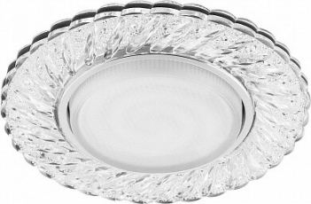 Светильник потолочный встраиваемый под лампу GX53 CD4021 20LED*2835 SMD 4000K, 15W GX53, без лампы, прозрачный, хром | 29474 | FERON