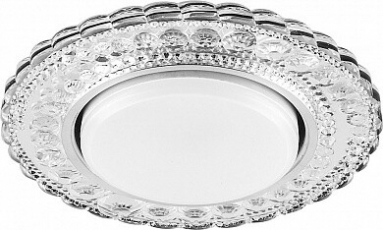 Светильник потолочный встраиваемый под лампу GX53 CD4024 20LED*2835 SMD 4000K, 15W GX53, без лампы, прозрачный, хром | 29538 | FERON