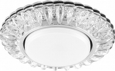 Светильник потолочный встраиваемый под лампу GX53 CD4026 20LED*2835 SMD 4000K, 15W GX53, без лампы, прозрачный, хром | 29540 | FERON