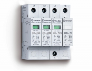 Устройство защиты от импульсных перенапряжений УЗИП тип 1 (3 варистора + 1 искровый разрядник); модульный, ширина 70мм; степень защиты IP20