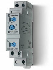 Модульный таймер 1-функциональный (SD); питание 24…240В АС/DC; 2NO 6A; ширина 17.5мм; регулировка времени 0.1с…20мин; степень защиты IP20