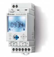 Реле времени цифровое недельное; монтаж на рейку 35мм; 2СO 16A; питание 110…230B AC/DC; NFC; ширина 35мм; ст | 126282300000PAS | Finder