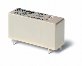 Низкопрофильное миниатюрное электромеханическое реле; монтаж на печатную плату; выводы с шагом 5мм; 1NO 10A; контакты AgNi+Au | 434170185300 | Finder