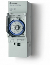 Реле времени механическое суточное; монтаж на рейку 35мм; 1СO 16A; питание 230В АC; ширина 35.8мм; степень защиты IP20 | 120182300000 | Finder