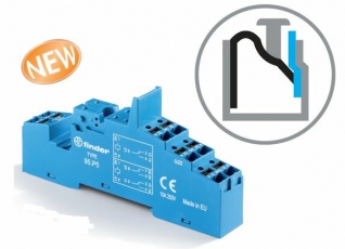 Розетка с безвинтовыми клеммами Push-in для реле 40.31; применяются модули 99.02, 86.03; в комплекте металлическая клипса 095.71 | 95P3SMA | Finder