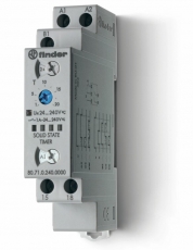 Модульный таймер мультифункциональный (AI, DI, SW, BE, CE, DE); питание 24…240В АС/DC; выход - твердотельное реле 1NO 1A | 807102400000PAS | Finder