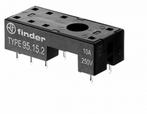 Розетка для монтажа на плате для реле 40.51, 40.52, 40.61, 44.52, 44.62; в комплекте металлическая клипса 095.51; | 951520SMA | Finder