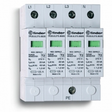 Устройство защиты от импульсных перенапряжений УЗИП тип 2 (4 варистора); модульный, без доп.контакта; степень защиты IP20 | 7P2582750020 | Finder