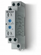 Модульный таймер 2-функциональный (LI, LE); питание 24…240В АС/DC; 1CO 16A; ширина 17.5мм; регулировка времени 0.1с…24ч | 809102400000PAS | Finder