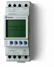 Реле времени цифровое недельное; монтаж на рейку 35мм; 2СO 16A; питание 230В АC; ширина 35.8мм; степень защиты IP20 | 122282300000 | Finder