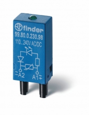 Модуль индикации и защиты; зеленый LED + варистор; 110...240В AC/DC | 9980023098 | Finder