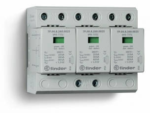 Устройство защиты от импульсных перенапряжений УЗИП тип 1+2 (3 варистор/искровый разрядник); модульный, ширина 108мм; степень защиты IP20