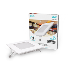 Светильник светодиодный встраиваемый ультратонкий квадратный IP20 6W 4100K | 940111206 | Gauss