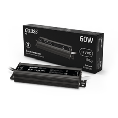 Блок питания для светодиодной ленты пылевлагозащищенный 60W 12V IP66 | 202023060 | Gauss