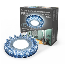 Светильник точечный встраиваемый Backlight BL036 Кругл. Черный/Кристалл/Хром, Gu5.3, LED 4100K | BL036 | Gauss