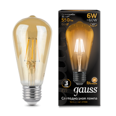 Лампа светодиодная LED 6Вт E27 220В 2400К | 102802006 | Gauss