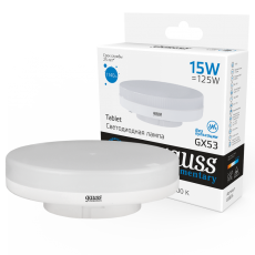 Лампа светодиодная LED Elementary GX53 15W 1140lm 6500K 1/10/100 | 83835 | Gauss