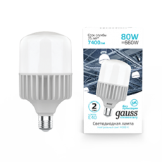 Лампа светодиодная промышленная Elementary T140 80W 6400lm 4000K E40 LED 1/8 | 63428 | Gauss
