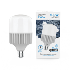 Лампа светодиодная промышленная Elementary T160 100W 9500lm 6500K E40 LED 1/8 | 63430 | Gauss