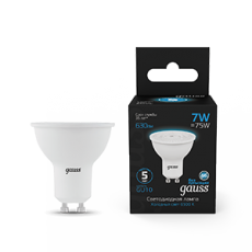 Лампа светодиодная MR16 7W 630lm 6500K GU10 LED 1/10/100 | 101506307 | Gauss