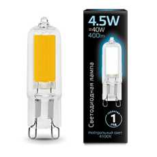 Лампа светодиодная LED 4,5Вт G9 AC220-240В 4100К| 107809204 | Gauss