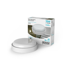 Светильник светодиодный пылевлагозащищенный для ЖКХ круглый IP65 15W D160*53 1100lm 4000K ЖКХ | 126411215 | Gauss