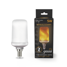 Лампа светодиодная Black LED T65 Flame 5W E14 20-80lm 1500K | 157401105 | Gauss