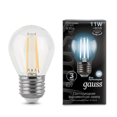 Лампа светодиодная Black LED Filament Шар E27 11W 750lm 4100K | 105802211 | Gauss